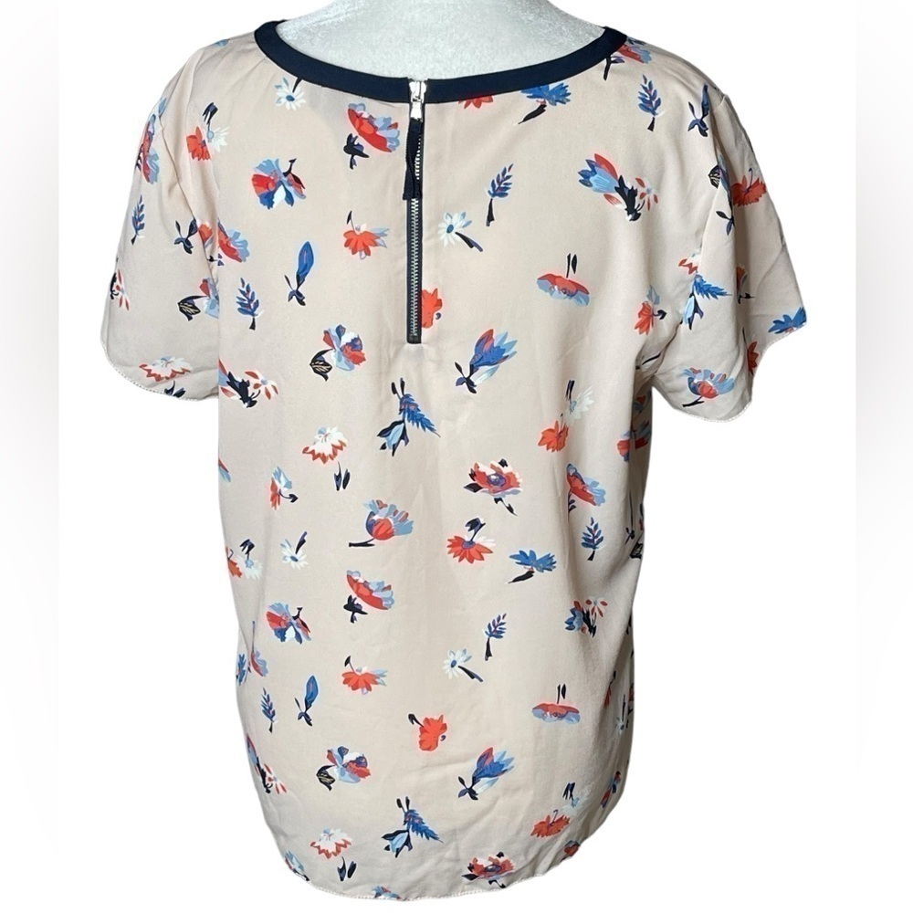 Talbots Floral Career Work Blouse Short Sleeves Size 10 - Picture 6 of 10